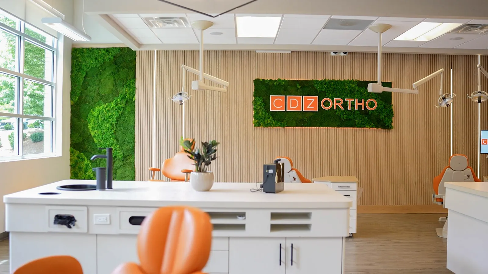 The open, light-filled treatment room at CDZ Ortho